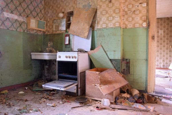Broken down kitchen after kitchen demolition services in the Minneapolis area
