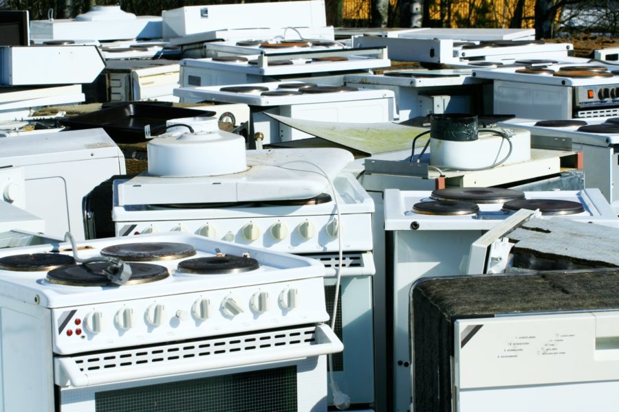 Junkyard filled with appliances in need of appliance recycling in Minnesota