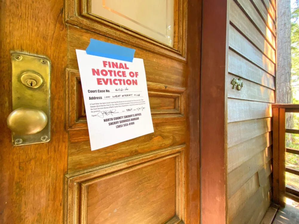 A property with an eviction notice