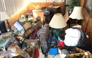 A cluttered space in need of a home cleanout service