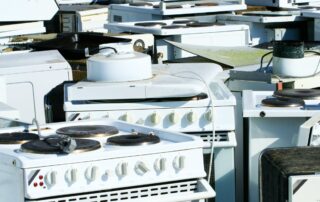 Old appliances in the junkyard ready to be recycled